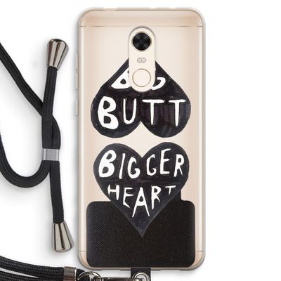 Big butt bigger heart: Xiaomi Redmi 5 Transparant Hoesje met koord