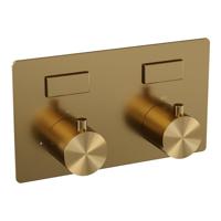 BRAUER Gold Edition - 2 functies - inbouwthermostaat - met inbouwdeel - drukknoppen - in/afbouwdelen - goud geborsteld PVD 5-GG-155