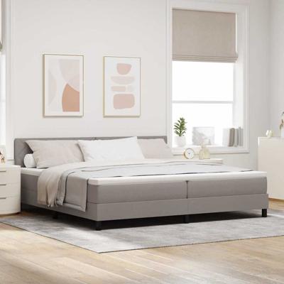 Boxspring bed met matras met hoofdeinde Taupe 200 x 200 cm Stof