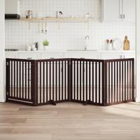 Hondenhek inklapbaar 4 panelen 320 cm populierenhout bruin