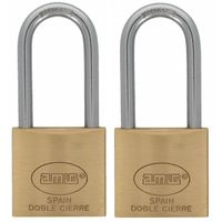 Hangslot met 2 sleutels - 2x - 30 mm - messing - kofferslot