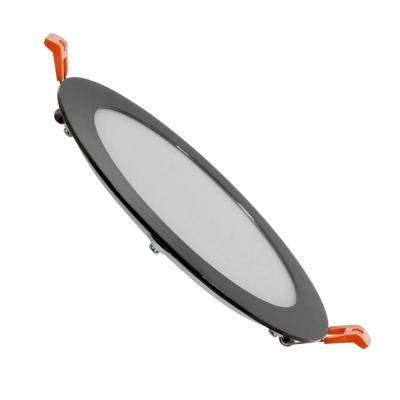 Inbouwspot plat zwart chrome plat 12W zaagmaat 155MM 170mm