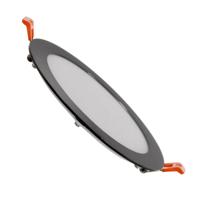 Inbouwspot plat zwart chrome plat 12W zaagmaat 155MM 170mm