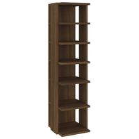 The Living Store Schoenenrek Bruineiken - Hout - 27.5 x 27 x 102 cm - 6 schappen