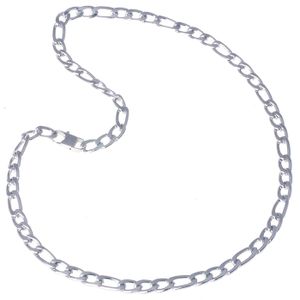 Heren ketting edelstaal Figaro Zilver 8mm