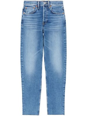 RE/DONE jean crop à taille haute - Bleu