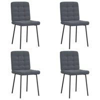 Eetkamerstoelen 4 st fluweel donkergrijs