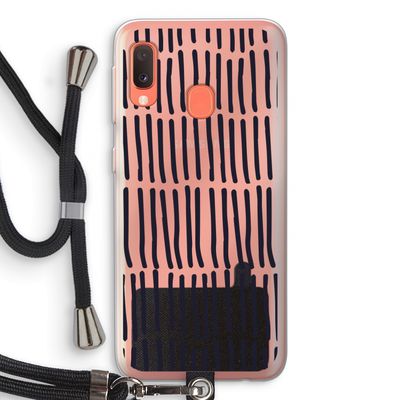 Moroccan stripes: Samsung Galaxy A20e Transparant Hoesje met koord