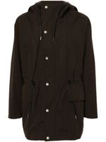 SANDRO drawstring-waist hooded jacket - Marron - thumbnail