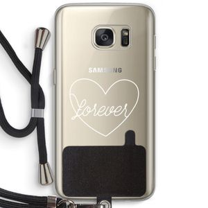 Forever heart pastel: Samsung Galaxy S7 Transparant Hoesje met koord