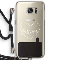 Forever heart pastel: Samsung Galaxy S7 Transparant Hoesje met koord
