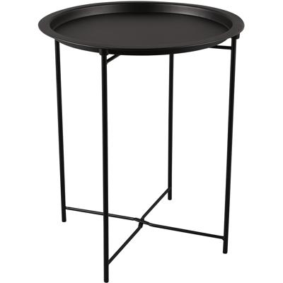 Bijzettafel - Trion Oliva - 43cm - Rond - Zwart - Metaal