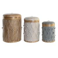 Basket spelset DKD Home Decor Multicolour Bamboe 4 Kg (3 Onderdelen) (3 Stuks)