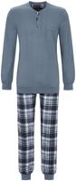 Warme heren pyjama staalblauw