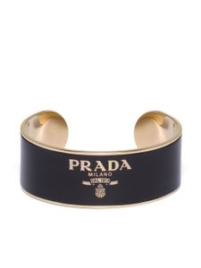 Prada bracelet torque à logo - Noir