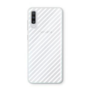 Strepen zwart-wit: Samsung Galaxy A70 Transparant Hoesje