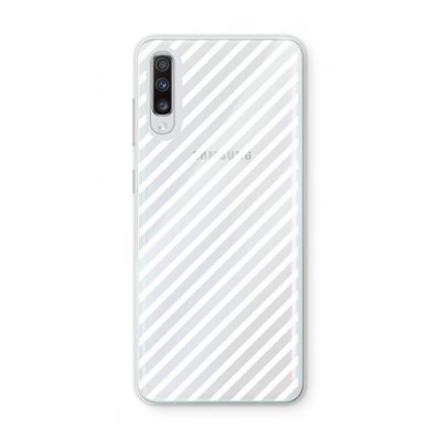 Strepen zwart-wit: Samsung Galaxy A70 Transparant Hoesje
