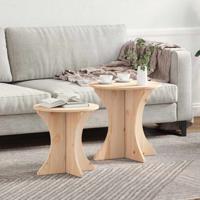 Salontafel 2 pcs Naturel 46 x 46 x 47 cm Massief grenenhout