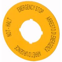 Eaton M22-XBK11 121372 Markeringsplaatje (Ø x h) 60 mm x 60 mm NOT-HALT (de, en, fr, it) Geel 1 stuk(s)