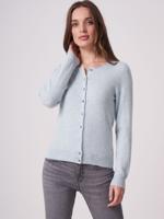 Basic fijngebreid vest met ronde hals van biologisch cashmere