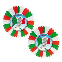 Set van 2x stuks decoratie waaier thema vlag Italie van 60 cm van papier