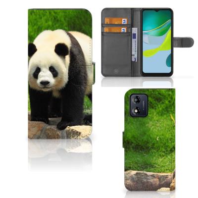 Motorola Moto E13 4G | Telefoonhoesje | Met pasjeshouder | Panda