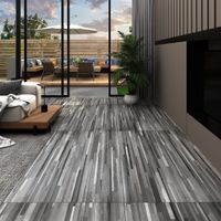 VidaXL Vloerplanken zelfklevend 5,21 m² 2 mm pvc gestreept grijs