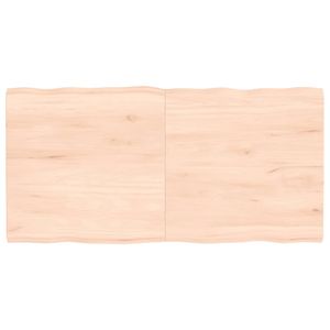 Tafelblad natuurlijke rand 120x60x4 cm massief eikenhout