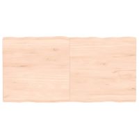 Tafelblad natuurlijke rand 120x60x4 cm massief eikenhout