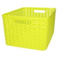 Opbergmand - Kastmand - rotan kunststof - limegroen - 18 Liter - 29 x 39 x 20 cm - thumbnail