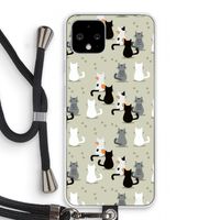 Katten: Pixel 4 Transparant Hoesje met koord