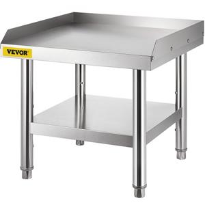 VEVOR roestvrijstalen uitrusting grillstandaard, 24" x 24" x 24" roestvrijstalen tafel, grillstandaardtafel met verstelbare plank, 450 kg laadvermogen Apparatuurstandaard grilltafel voor hotel, thuis