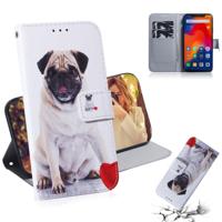 Mopshond patroon gekleurde tekening horizontale Flip lederen case voor Xiaomi Redmi opmerking 6/Redmi opmerking 6 Pro met houder & card slots & porte