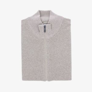 Cardigan Beige Melange Rits