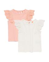 HEMA Babyshirts Rib Ruffle - 2 Stuks Gebroken Wit (gebroken wit)