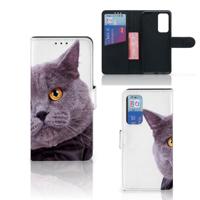 Huawei P40 | Telefoonhoesje | Met pasjeshouder | Kat