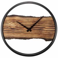 Houten wandklok - Geruisloos - 30 cm - Hout/ Metaal - Bos