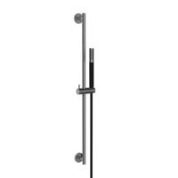 Glijstang set Wiesbaden UniMatch | 75 cm | Incl.Handdouche en Doucheslang | Messing | Rond | Gunmetal/Mat zwart