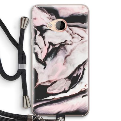 Roze stroom: HTC U Play Transparant Hoesje met koord