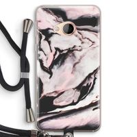 Roze stroom: HTC U Play Transparant Hoesje met koord