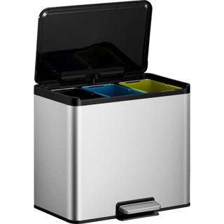 EKO Essential Recycling pedaalemmer 3 x 9 liter mat RVS