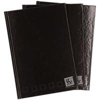 Notitieboek - 3x - zwart - A4 formaat - gelinieerd met kantlijn - harde kaft schrift