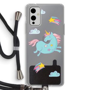 Vliegende eenhoorn: OnePlus 9 Transparant Hoesje met koord