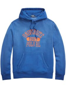 Polo Ralph Lauren hoodie en coton mélangé à logo imprimé - Bleu