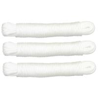 AMIG Touw - 3x - 20 meter - D3mm - polypropyleen - 50 kg - wit - waslijn - tuin