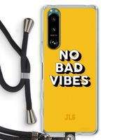 No Bad Vibes: Sony Xperia 5 III Transparant Hoesje met koord