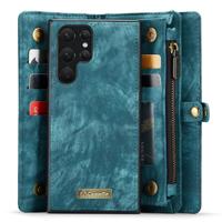 Caseme Samsung Galaxy S22 Ultra hoes - Vintage 2 in 1 portemonnee - Blauw Caseme Samsung Galaxy S22 Ultra hoes - Vintage 2 in 1 portemonnee - Blauw