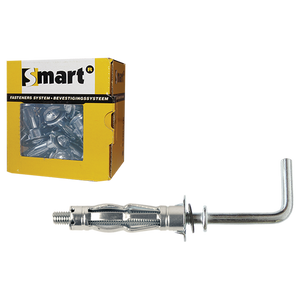 pgb-Europe SMART | Metaal hollewandplug + L-haak M4x 38 Zn SM0HWL001040038E