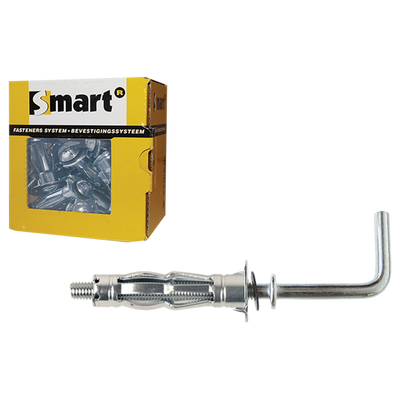 pgb-Europe SMART | Metaal hollewandplug + L-haak M4x 38 Zn SM0HWL001040038E