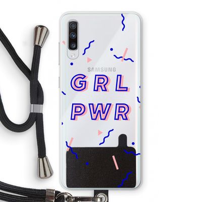 GRL PWR: Samsung Galaxy A70 Transparant Hoesje met koord